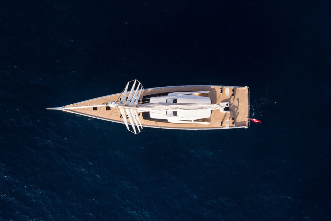 Flying high: The carbon mast of Southern Spars reaches up to 45 metres into the air.