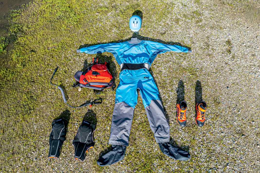 In white water you need more extensive equipment than in calm waters