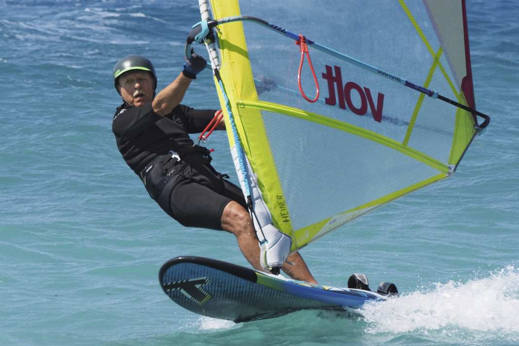 Heiner Gerstenschläger is well-trained and surfs with a youthful passion.
