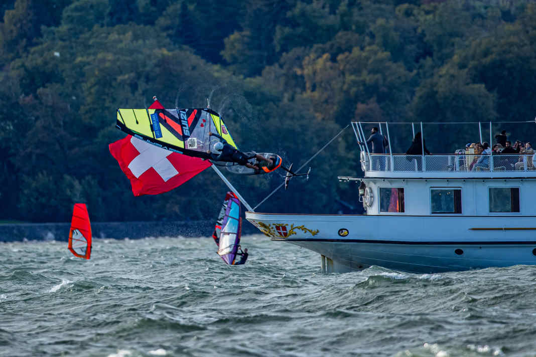 "Viele unterschätzen die Windsurfbedingungen, die die Schweizer Seen teilweise bieten", meint Balz Müller.