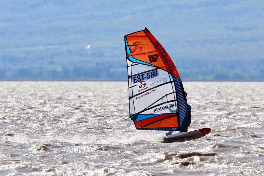 Zweitplatzierte der Kategorie Finne Damen und Siegerin der Kategorie Grand Master bei der Dunkerbeck Speed Challenge 2024: Kristel Kaubi