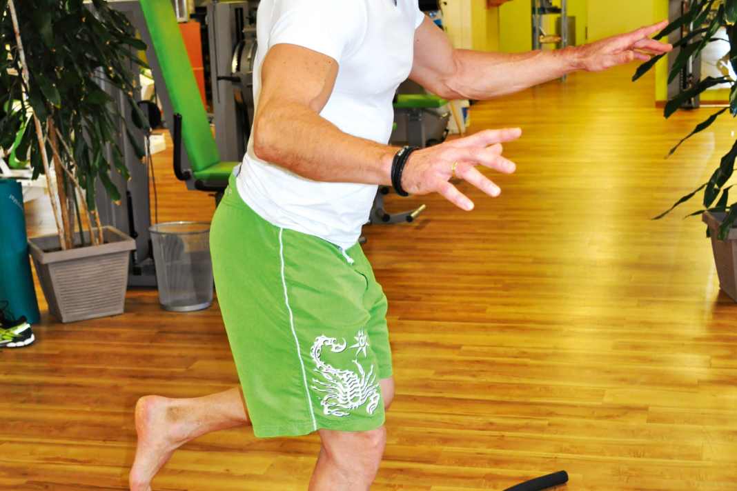 If you want to smear your bread on the breadboard after your morning workout, wash your feet ;-), otherwise put the board on an old fork beam and try to balance.