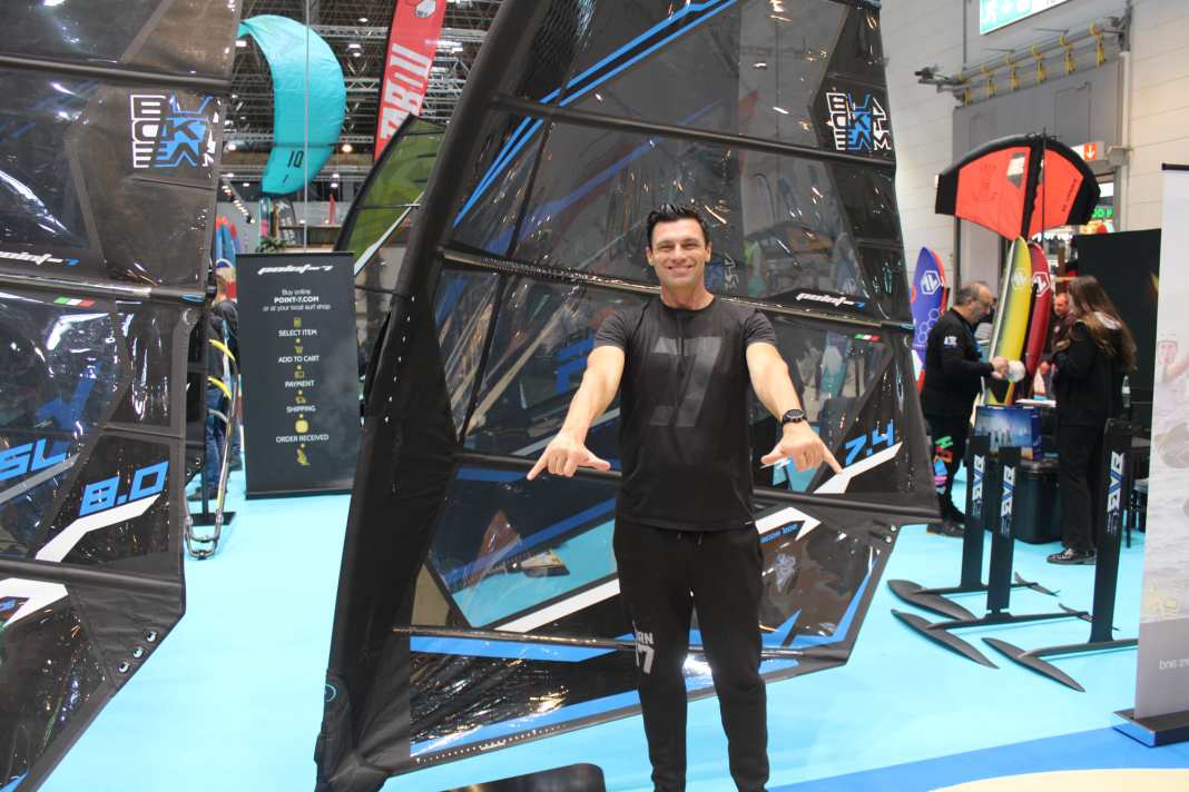 Point 7 boss Andrea Cucchi with the new F1-E in the slalom version