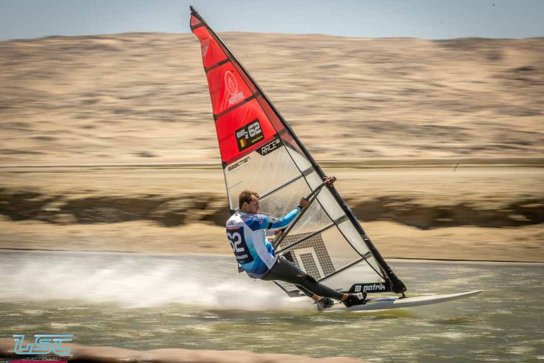 Vincent Valkenaers ist mit 46,94 Knoten bislang der Schnellste bei der Lüderitz Speed Challenge 2025