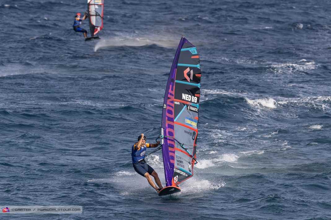 Jordy Vonk won the last elimination of the day on the Finne