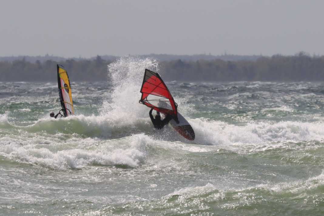Finding good waves to ride was not always easy.