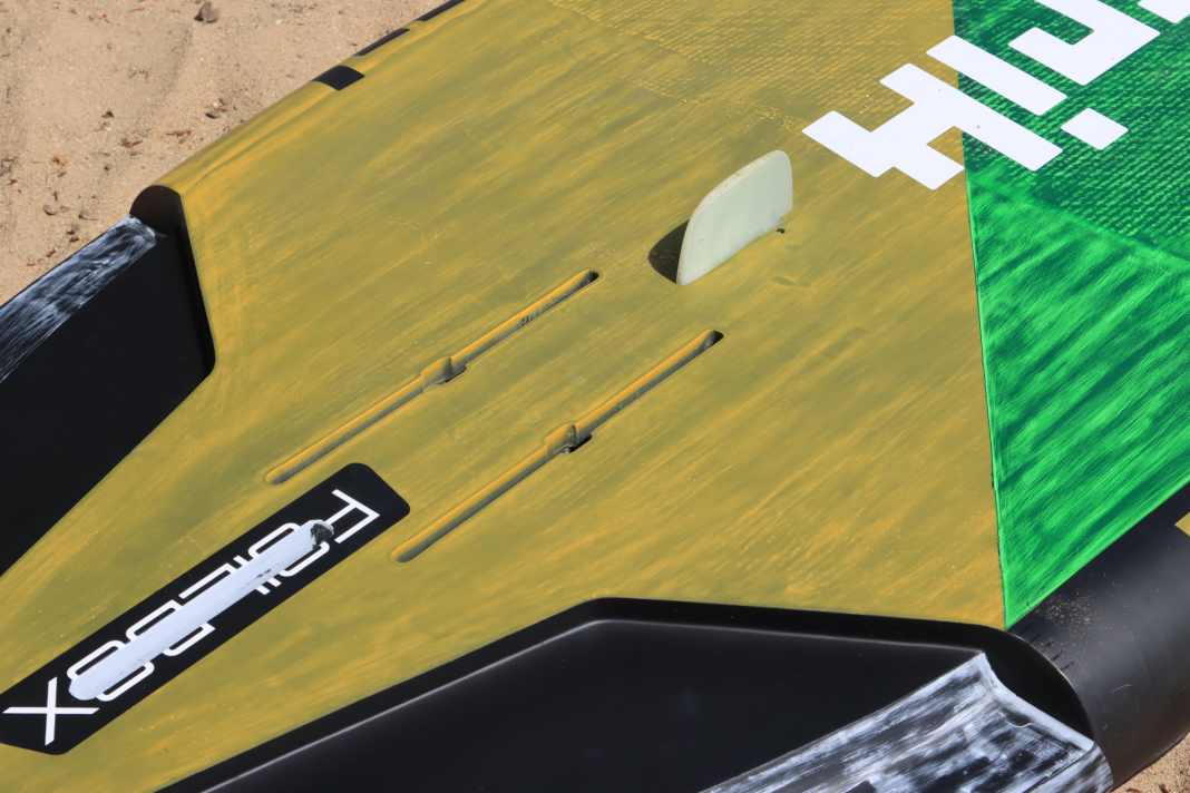 Patrik replaces the recessed grip with a stub fin that can be mounted in front of the double rail and should offer less water resistance