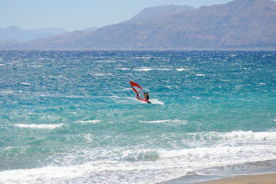 Windsurfing spot Kalamaki/Kommos Beach on Crete