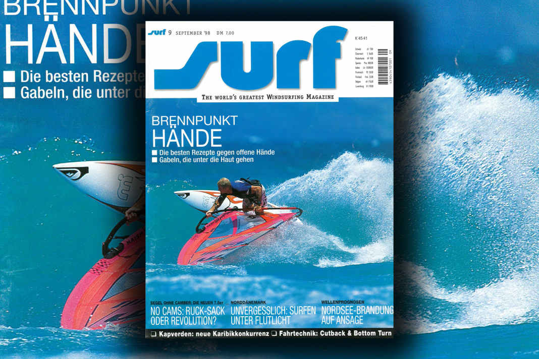 None other than Robby Naish does a stylish turn into the wave on the September 1998 cover, captured by Jerome Houyvet