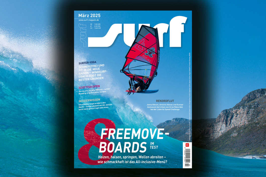 Flo Jung blickt auf dem surf-Cover aus einer ungewöhnlichen Perspektive in die Kamera von Samuel Tomé