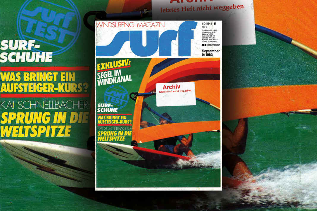 Ein "Fullspeed-Foto" eines unbekannten Fahrers auf dem surf-Titel im September 1983 - fotografiert von Uli Seer.
