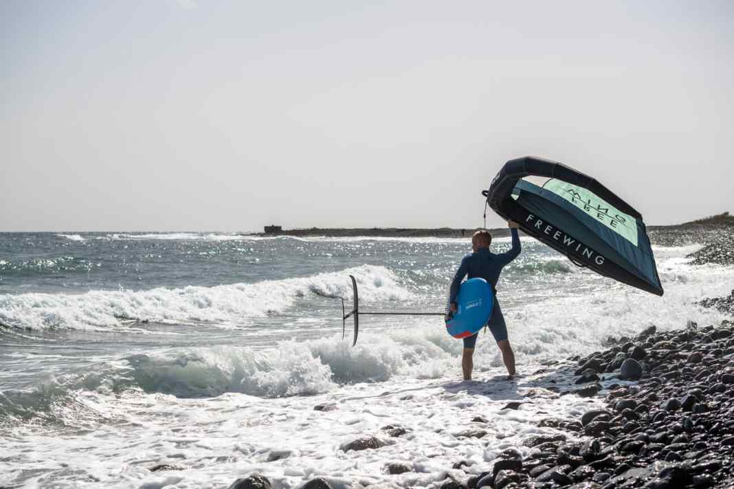 The sideways carry technique is only suitable for gentle waves and entering shallow water