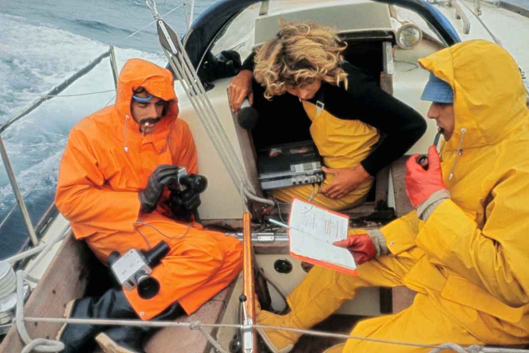 The boat is only 33 feet long, the oilskins bulky, the electronics clunky. It doesn't matter