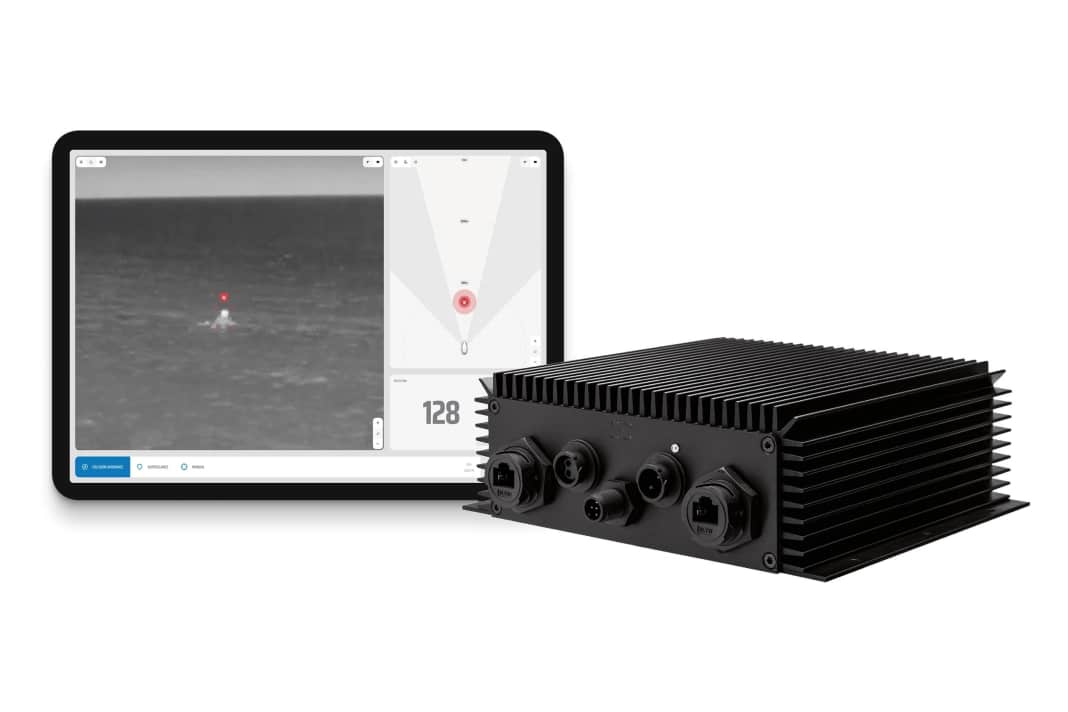 With the Brain (black box) from Sea.AI, existing thermal cameras can be equipped with AI-based collision warnings