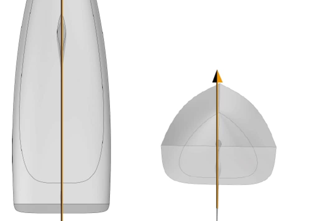 Wedge: The flat U-frame in combination with a wide stern creates a wedge-shaped wetted surface, narrow at the front, wide and choppy at the rear