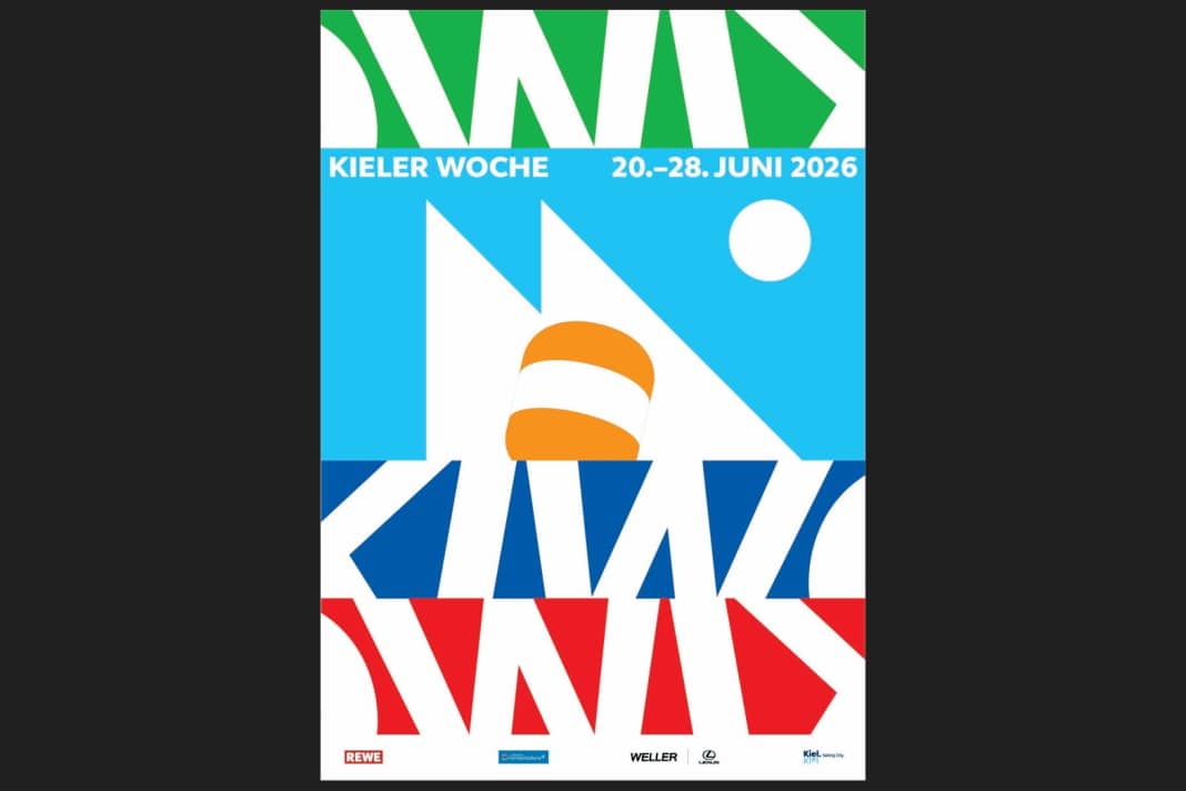 Das Plakat der Kieler Woche 2026. Der Siegerentwurf stammt von Erik Brandt.