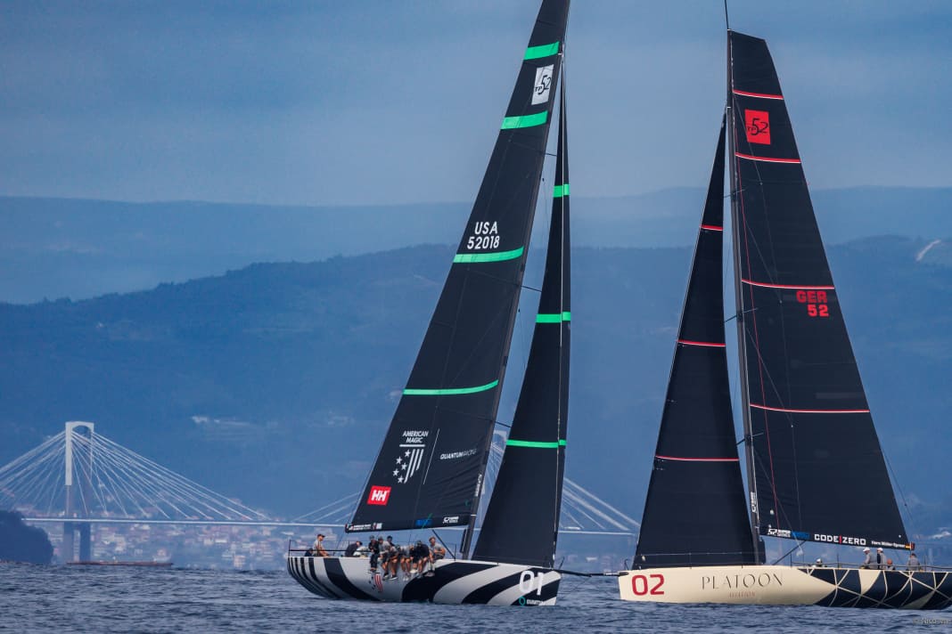 Les deux meilleurs bateaux des 52 Super Series à Baiona : "American Magic Quantum Racing" et "Platoon Aviation".