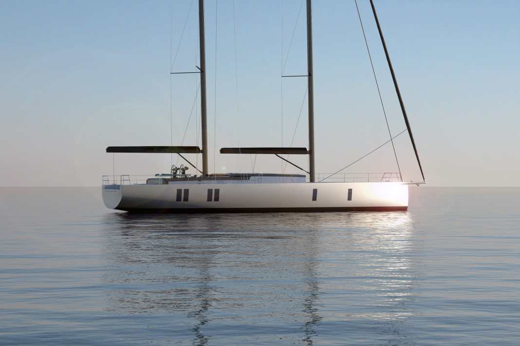 Bill Tripp drew a 22 metre long ketch that goes on long journeys without diesel but with a 220 kWh battery bank. The carbon hull will be delivered to KM Yachtbuilders in Makkum in spring 2025.