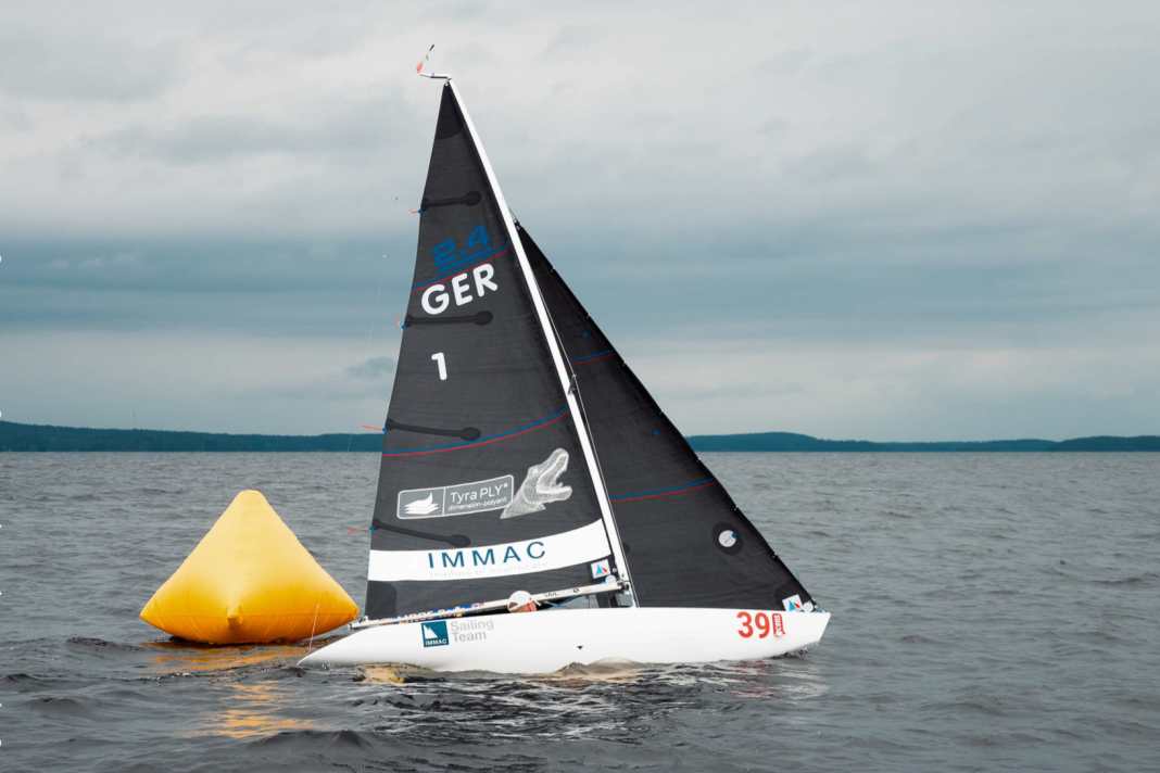 The new 2.4mR world champion Heiko Kröger on the first day of the championships