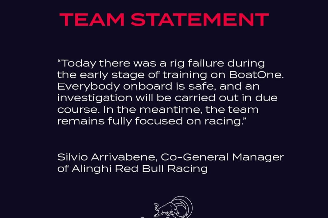 The team statement from Alinghi Red Bull Racing on the second mast break on 20 August
