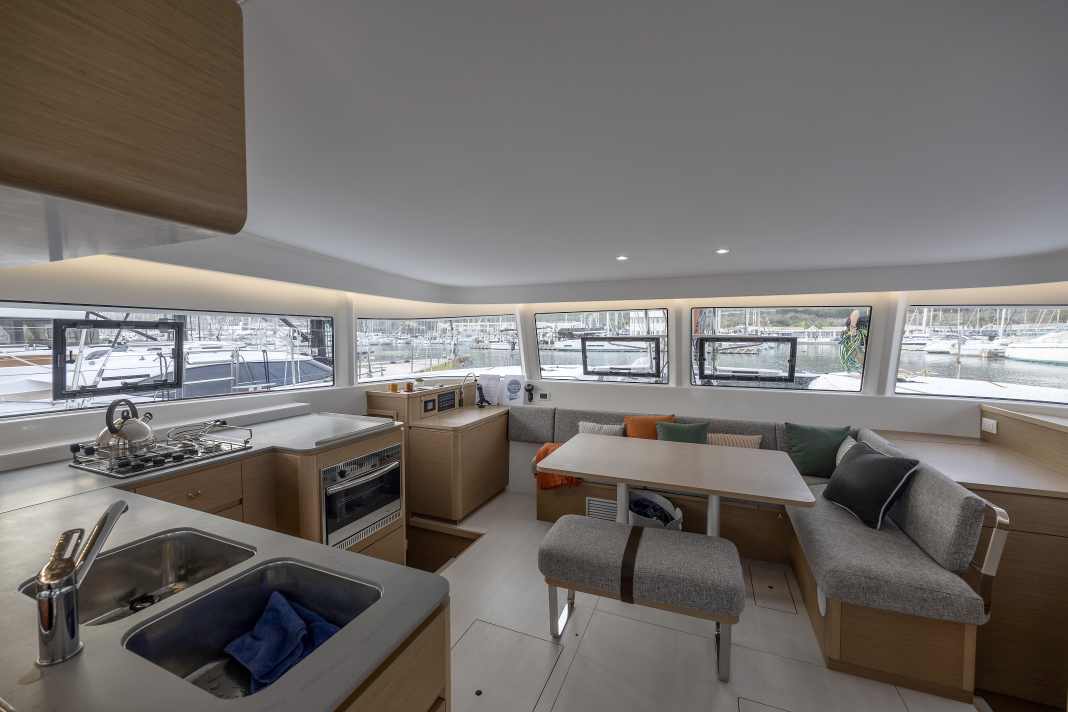 The saloon of the Excess 14 is bright and extremely spacious