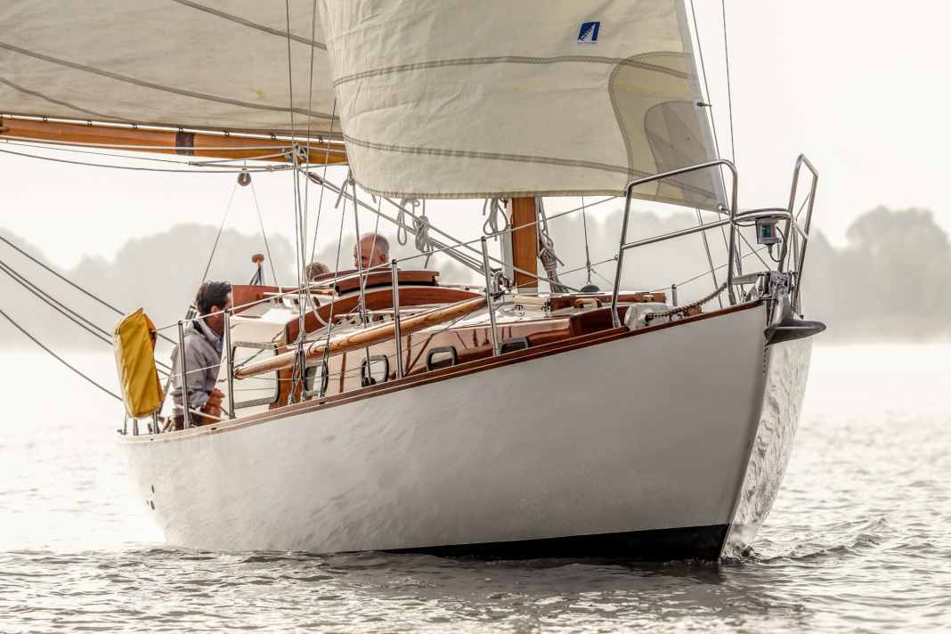 The south English West Channel Class "Gay Galliard" on the Elbe, her new home waters
