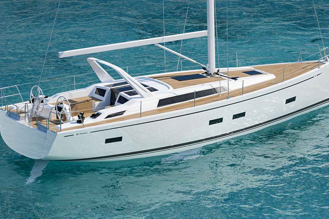 Grand Soleil 42 LC. Imbarcazione standard con targa bar e box di stivaggio aggiuntivi nella parte posteriore del pozzetto