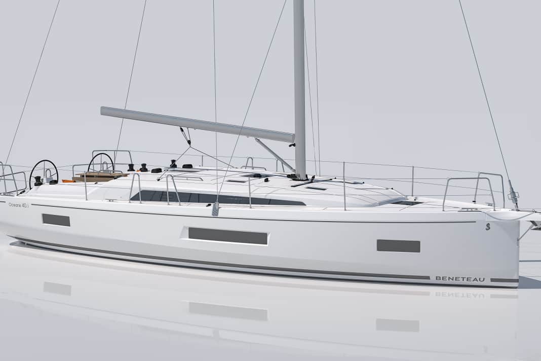 The cabin superstructure of the new Oceanis 40.1 extends far into the foredeck and running deck - creating volume and living comfort