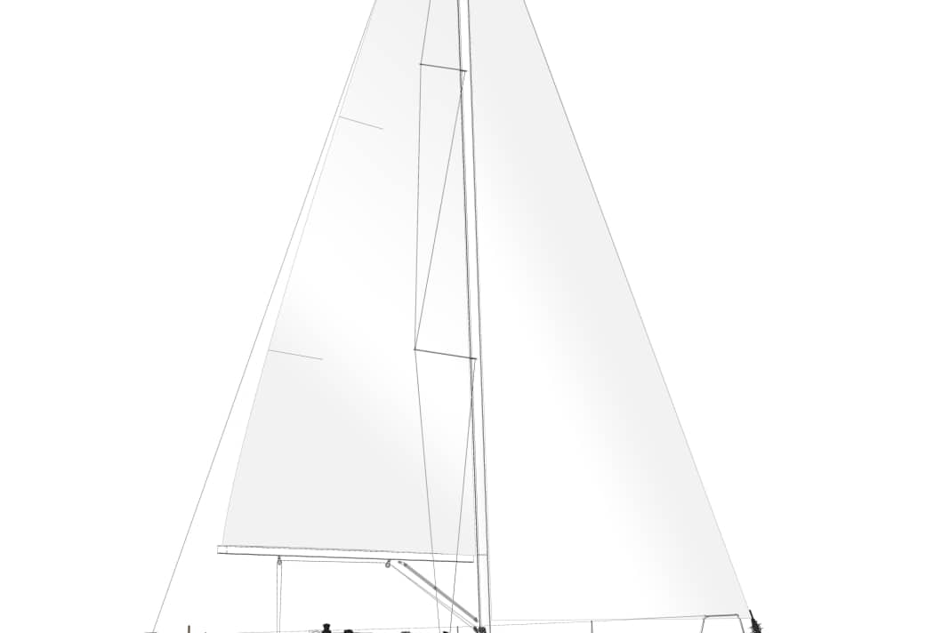 Standard : guide d'écoute de grand-voile conventionnel, sans étrier