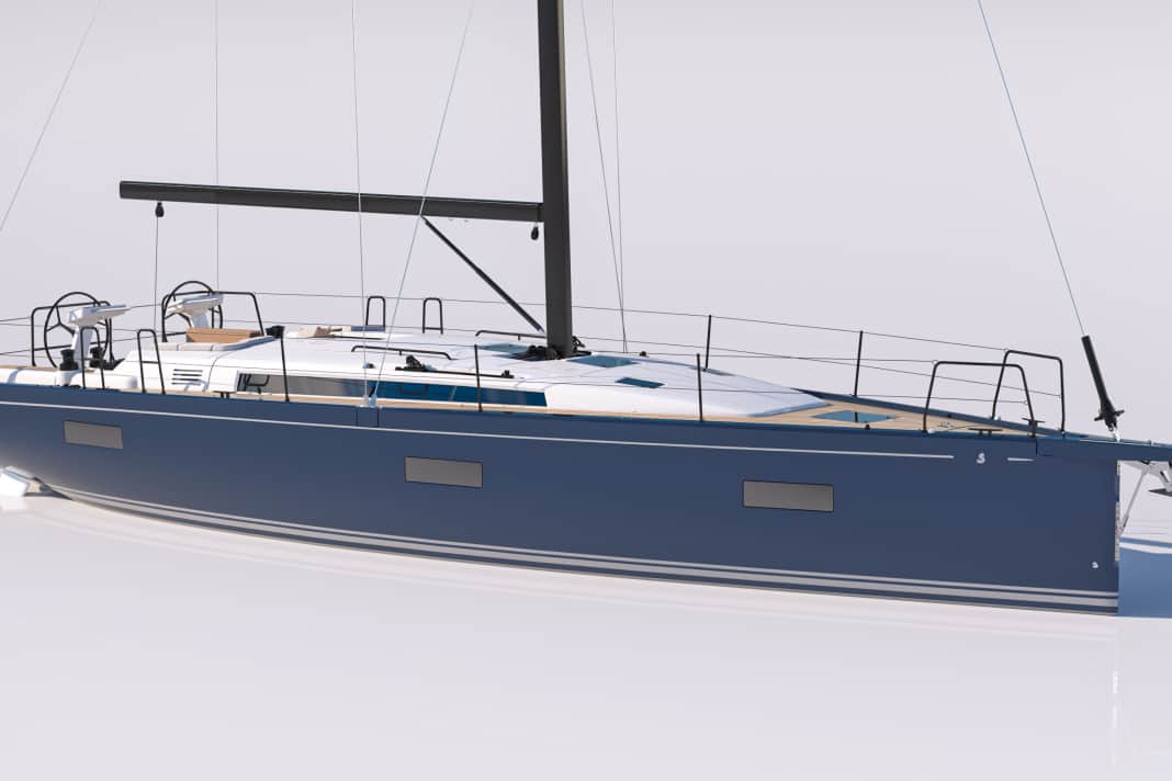 The basic version of the First 44 can be recognised by the shorter bowsprit and the winch arrangement in the cockpit