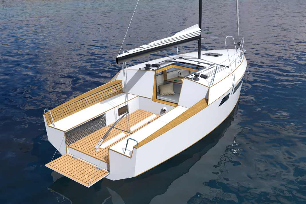 Typical backdecker. The cabin superstructure extends all the way to the outside of the hull. There is no running deck on the side