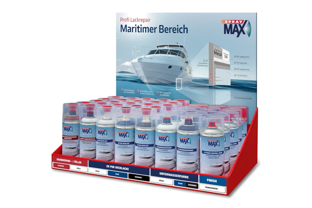 Original boat paints from the 2-component aerosol can