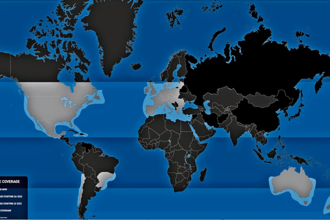 The system is still under construction, as the map of the maritime service shows, so Starlink is not yet available everywhere. However, the system is largely in operation on the European coasts
