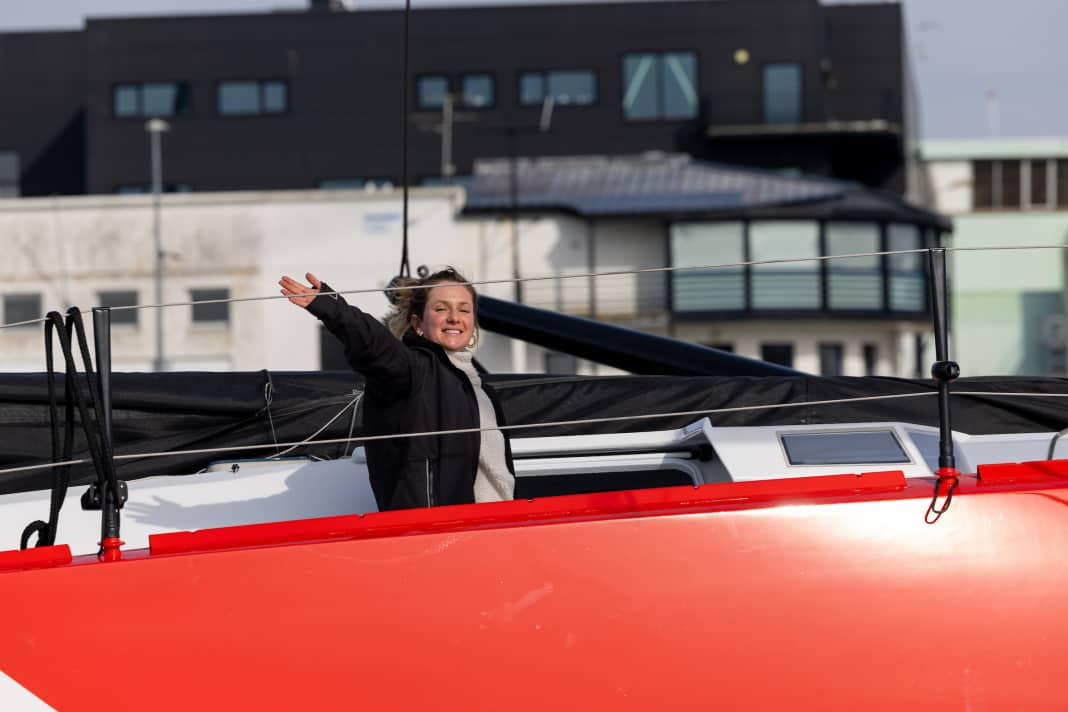 Élodie Bonafous sur son nouvel Imoca "Horizon 29".