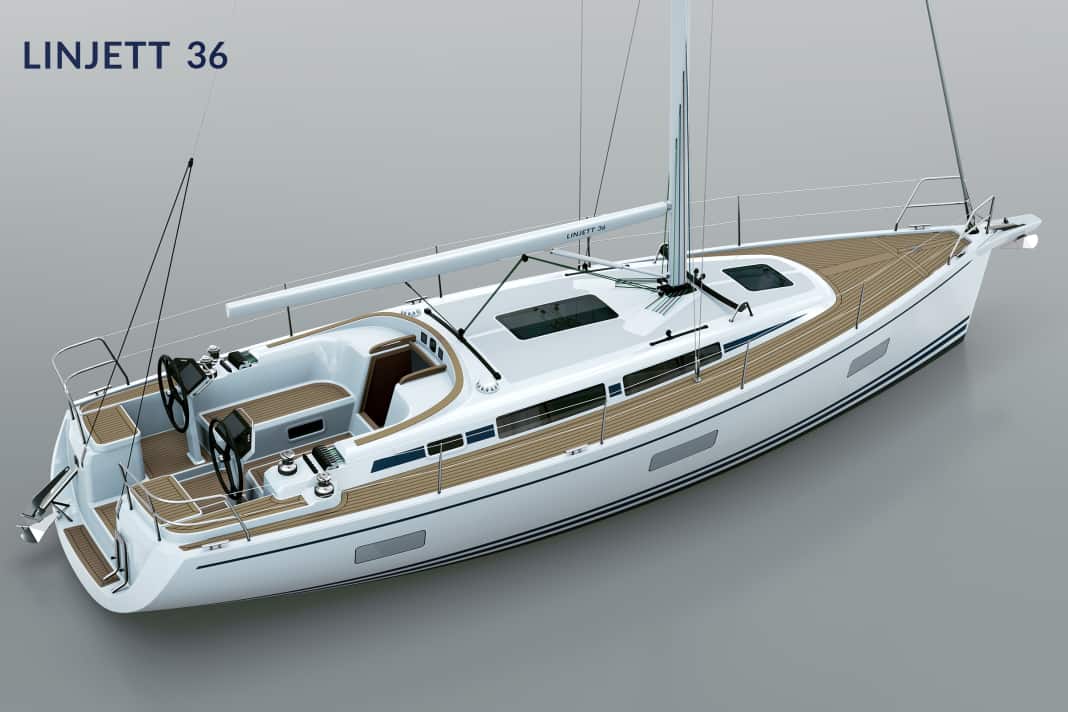 The beautiful, slim hull of the Linjett 36 has no kinks. The lines are classic and harmonious