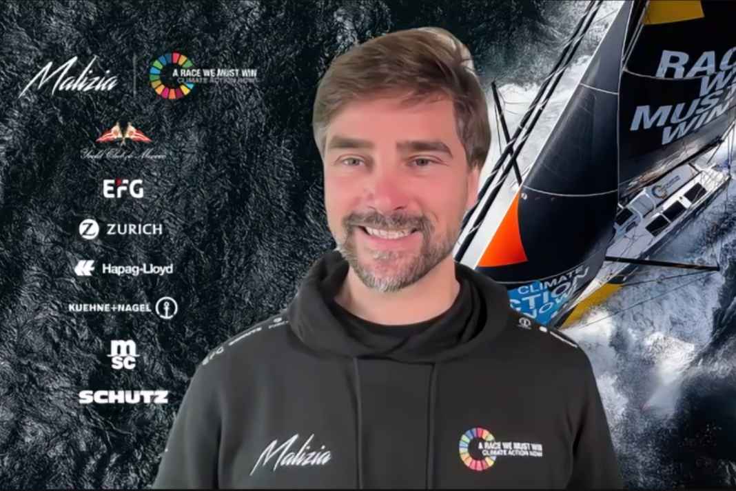 Boris Herrmann bei seiner letzten Pressekonferenz vor dem Vendée-Globe-Start