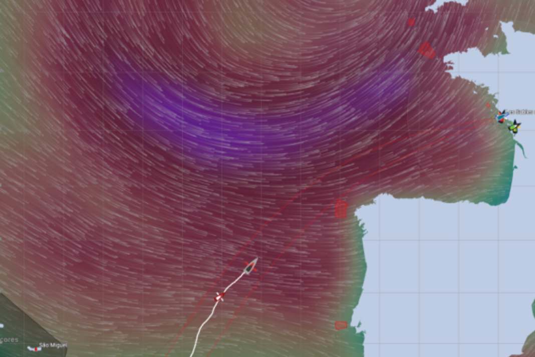 Die Lage in der Biskaya am Montagabend.