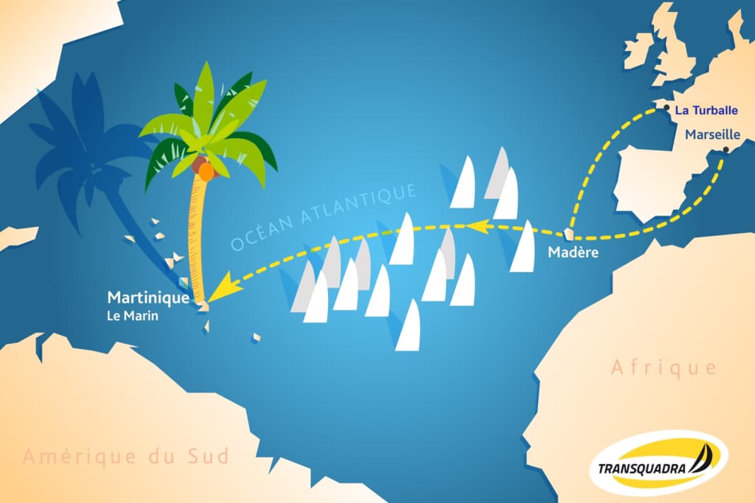 Die beiden Kurse für Solisten und Zweihand-Crews: Es geht entweder von Marseille (4. Juli) oder La Turballe (7. Juli) via Madeira nach Martinique