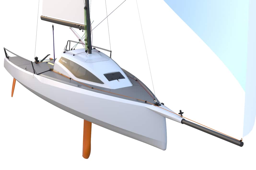 Sportiness included: long bowsprit, swivelling keel and two rudder blades