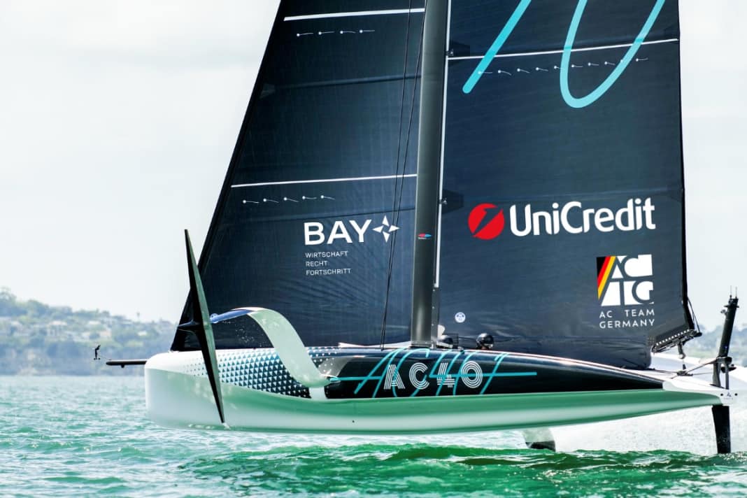 The photomontage shows what the German AC40-Foiler could look like in the youth and women's competitions