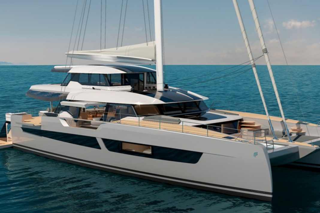 Das erste Rendering des neuen Flaggschiffs FPY110 S, das Anfang 2028 schwimmen soll.