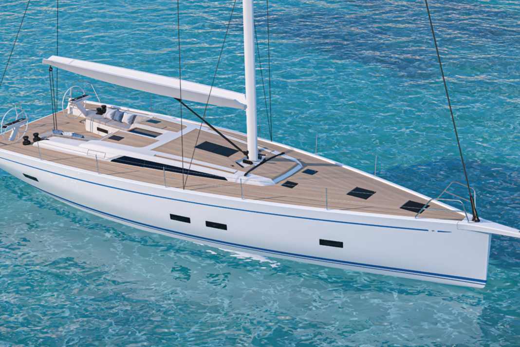 Long and stretched lines, relatively little freeboard, flat cabin superstructure. The lines of the Grand Soleil 52 Performance are excitingly beautiful