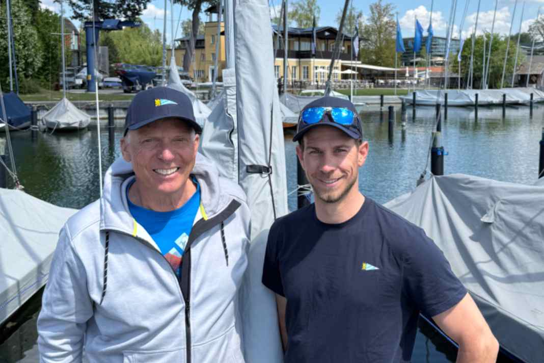 Philipp Autenrieth und Jochen Schümann im Bayerischen Yacht-Club am Starnberger See.