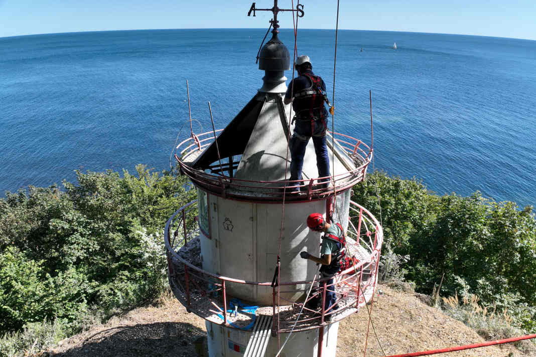 Smantellamento del faro "Kollicker Ort" a Rügen