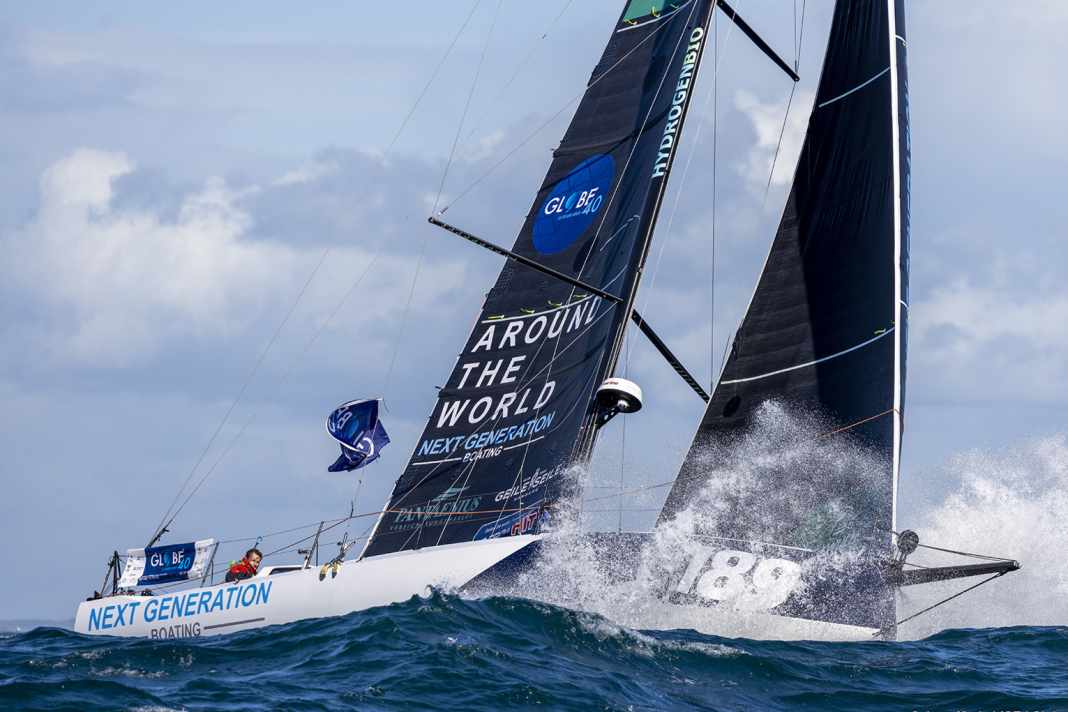 Travelling fast on stage one of the Globe40: Lennart Burke and Melwin Fink with their Pogo 40 S4.