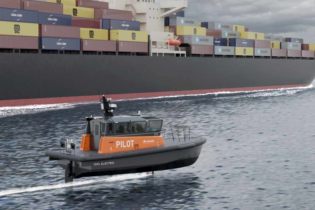 Die Simulation zeigt, wie das Lostenboot zu den Schiffen fliegen soll