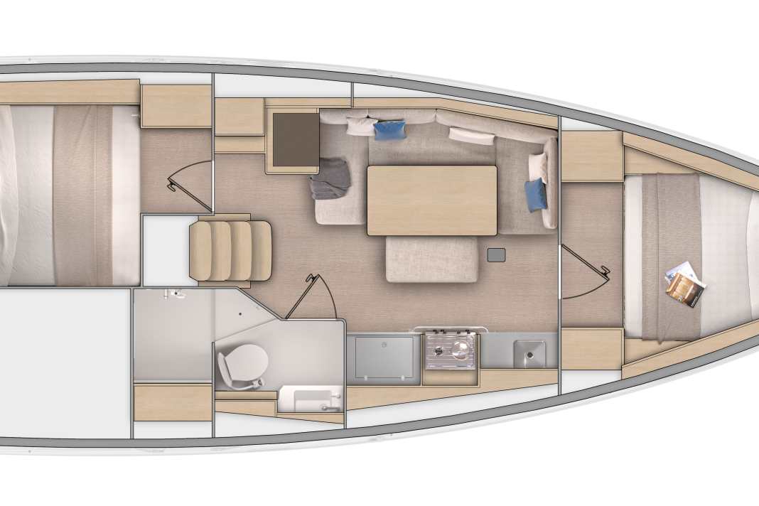 Aménagement avec deux cabines et espace douche séparé dans la salle d'eau arrière