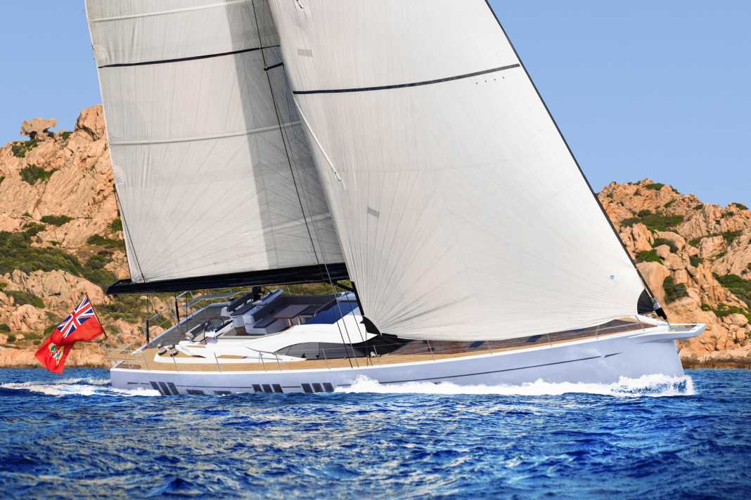 345 mètres carrés de surface de voile sur un mât s'élevant à 37 mètres dans le ciel assurent une bonne performance de navigation.