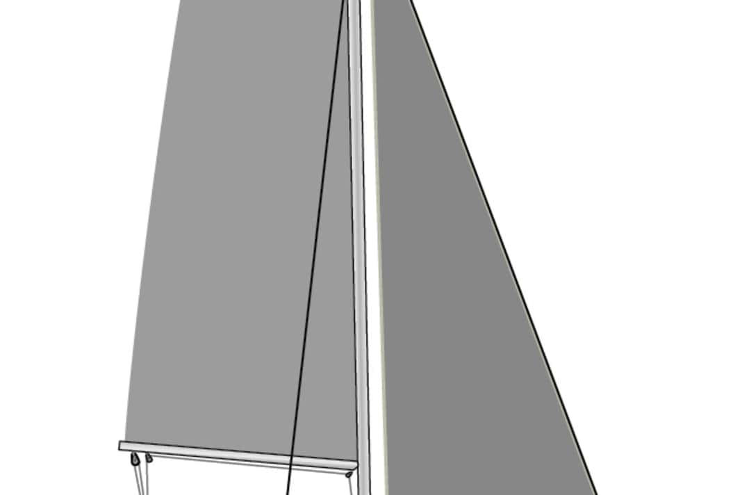 0 to 16 knots: Full sails, traveller 30 cm above the centreline to windward, jib so close that it just touches the spreaders