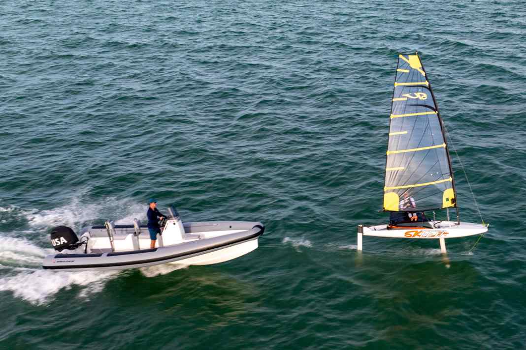 The new Melges inflatable boat in training use